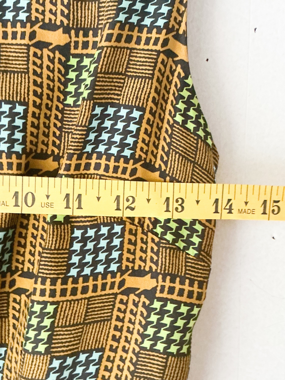 Girls From Savoy Anthropologie Silk Geometric Print Fit & Flare Dress Size 4P - Picture 7 of 9